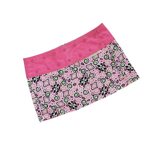Vintage Sweet Spot Pink Floral Low Rise Snap Mini Skirt 2-14 Y2K Reversible - Picture 1 of 5